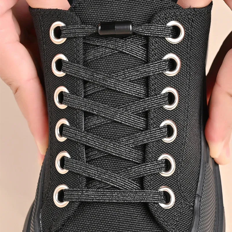 1Pair No Tie Shoe Laces Colorful Buckle Shoelaces