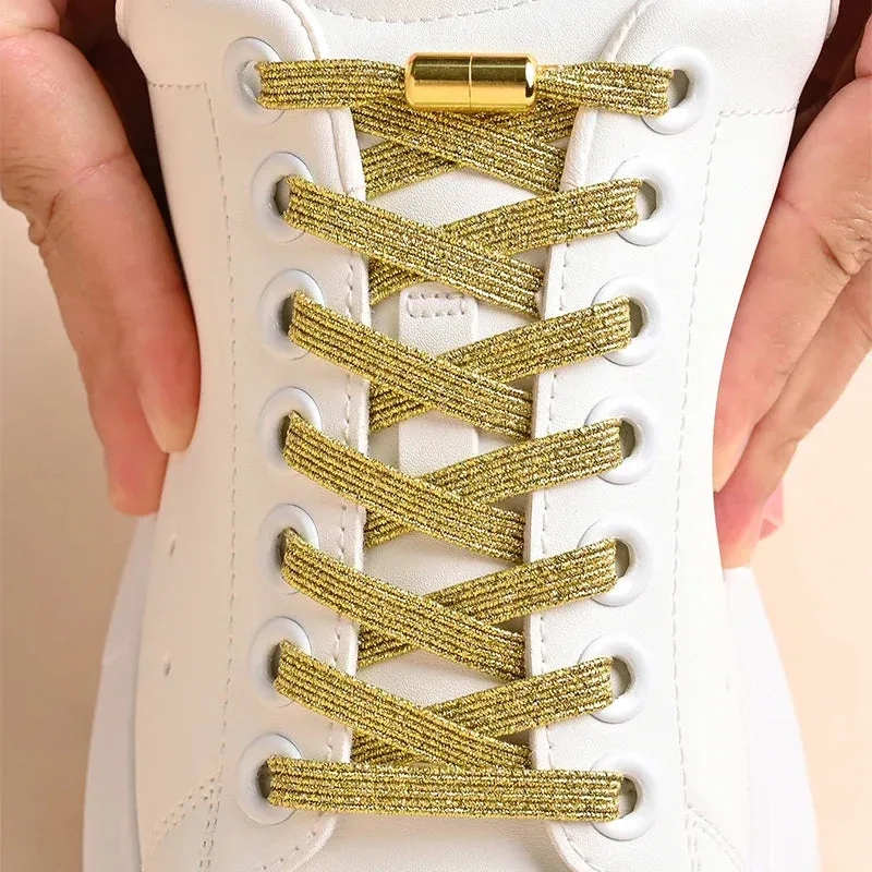 1Pair No Tie Shoe Laces Colorful Buckle Shoelaces