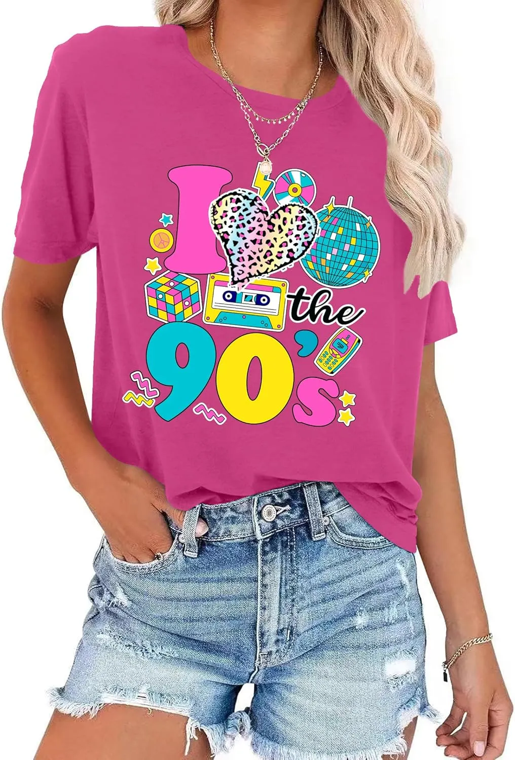 90s Shirt for Women: I Love The 90s Shirt Graphic Vintage Tees 90's Neon Party Outfits Tops