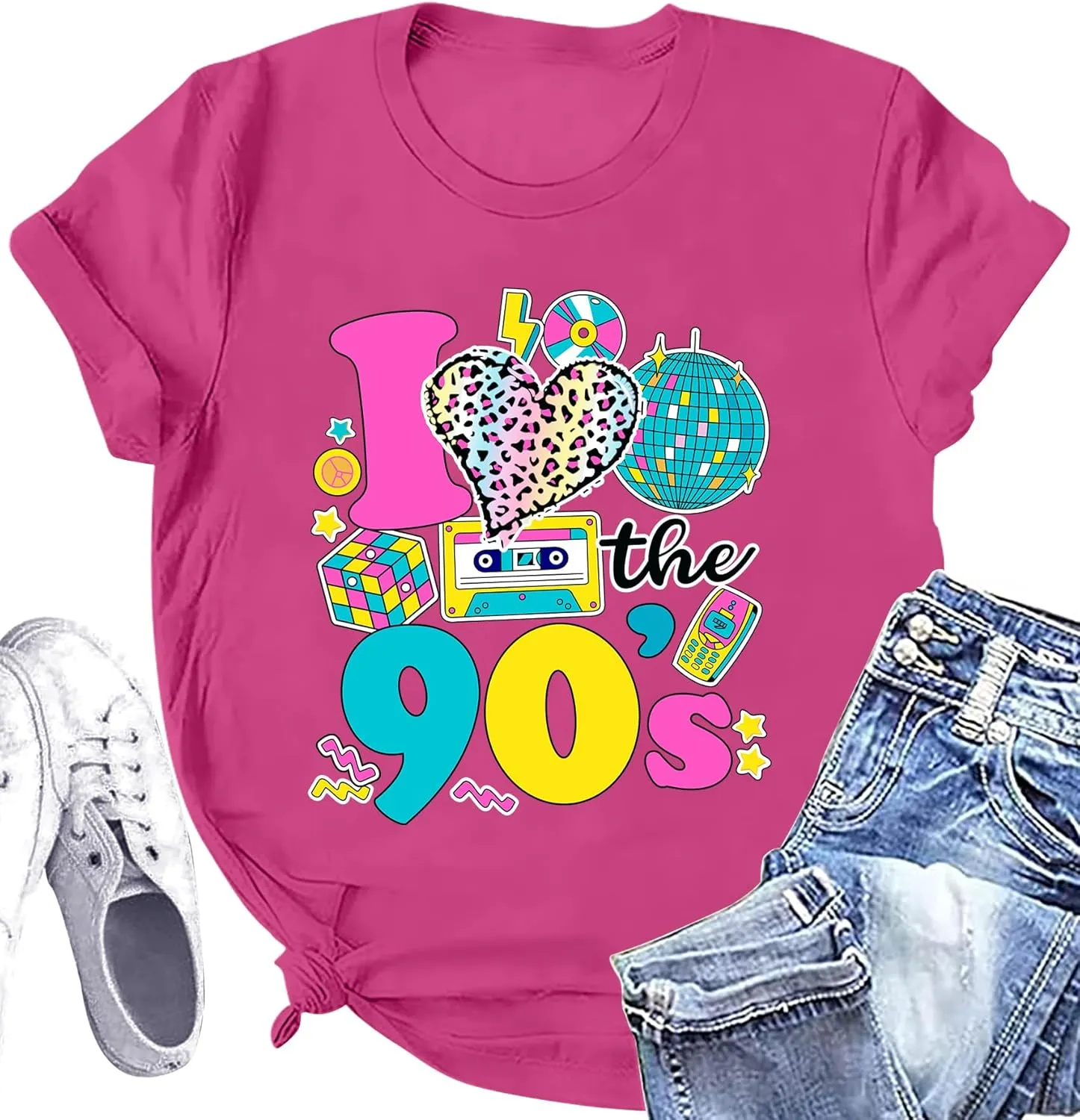 90s Shirt for Women: I Love The 90s Shirt Graphic Vintage Tees 90's Neon Party Outfits Tops