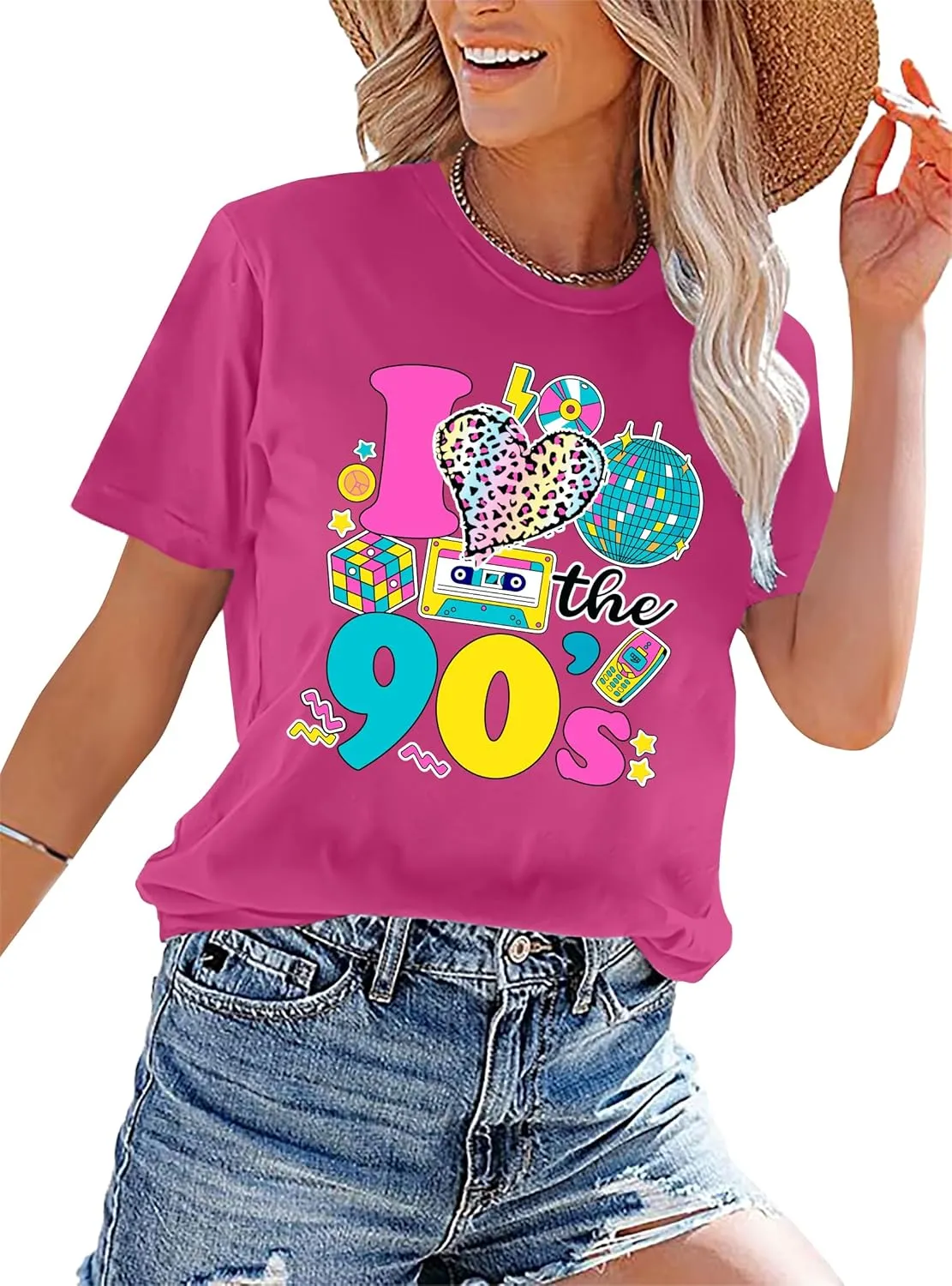 90s Shirt for Women: I Love The 90s Shirt Graphic Vintage Tees 90's Neon Party Outfits Tops