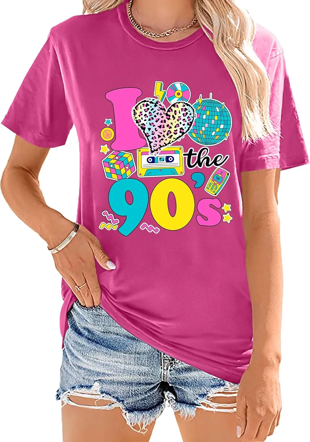 90s Shirt for Women: I Love The 90s Shirt Graphic Vintage Tees 90's Neon Party Outfits Tops