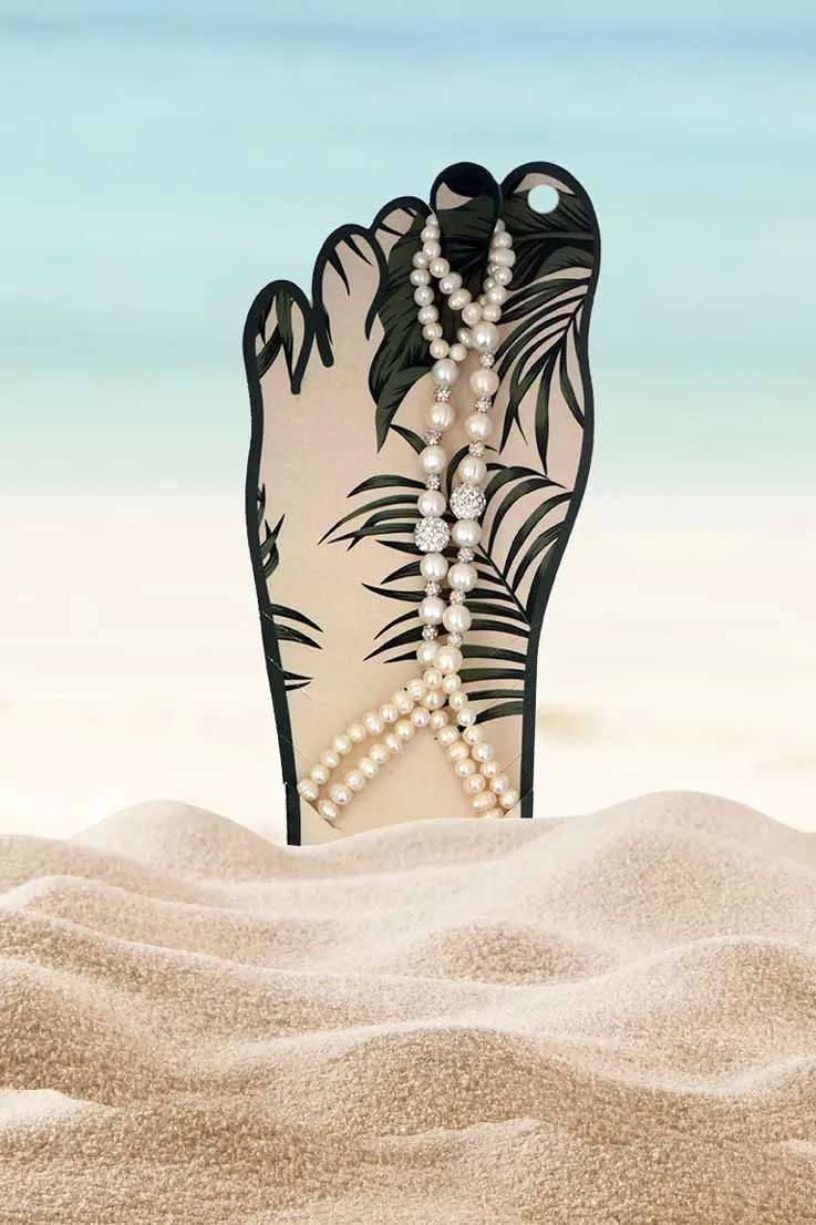Achelois Freshwater Pearls Beach Wedding Barefoot Sandals