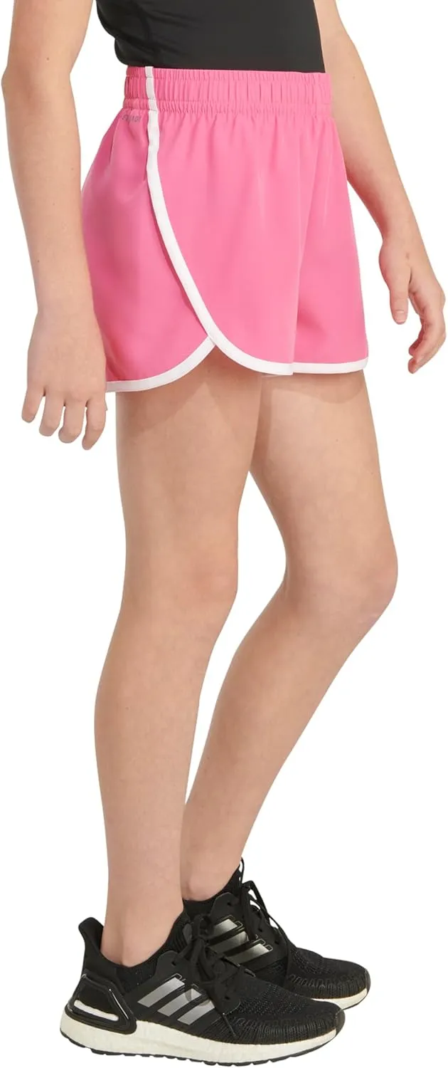 adidas Girls' Elastic Waistband Retro Woven Gym Shorts