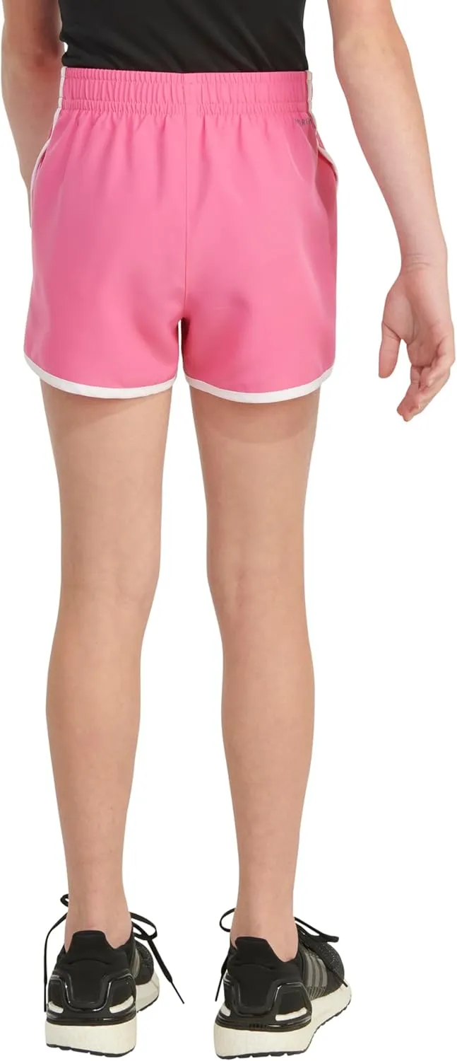 adidas Girls' Elastic Waistband Retro Woven Gym Shorts