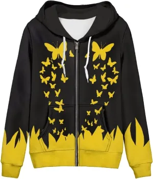 Agoviwo Cute Graphic Hoodie with Zipper Pockets for Women Y2k Thin Tunic Hoodie Long Sleeve Hoodie for Spring