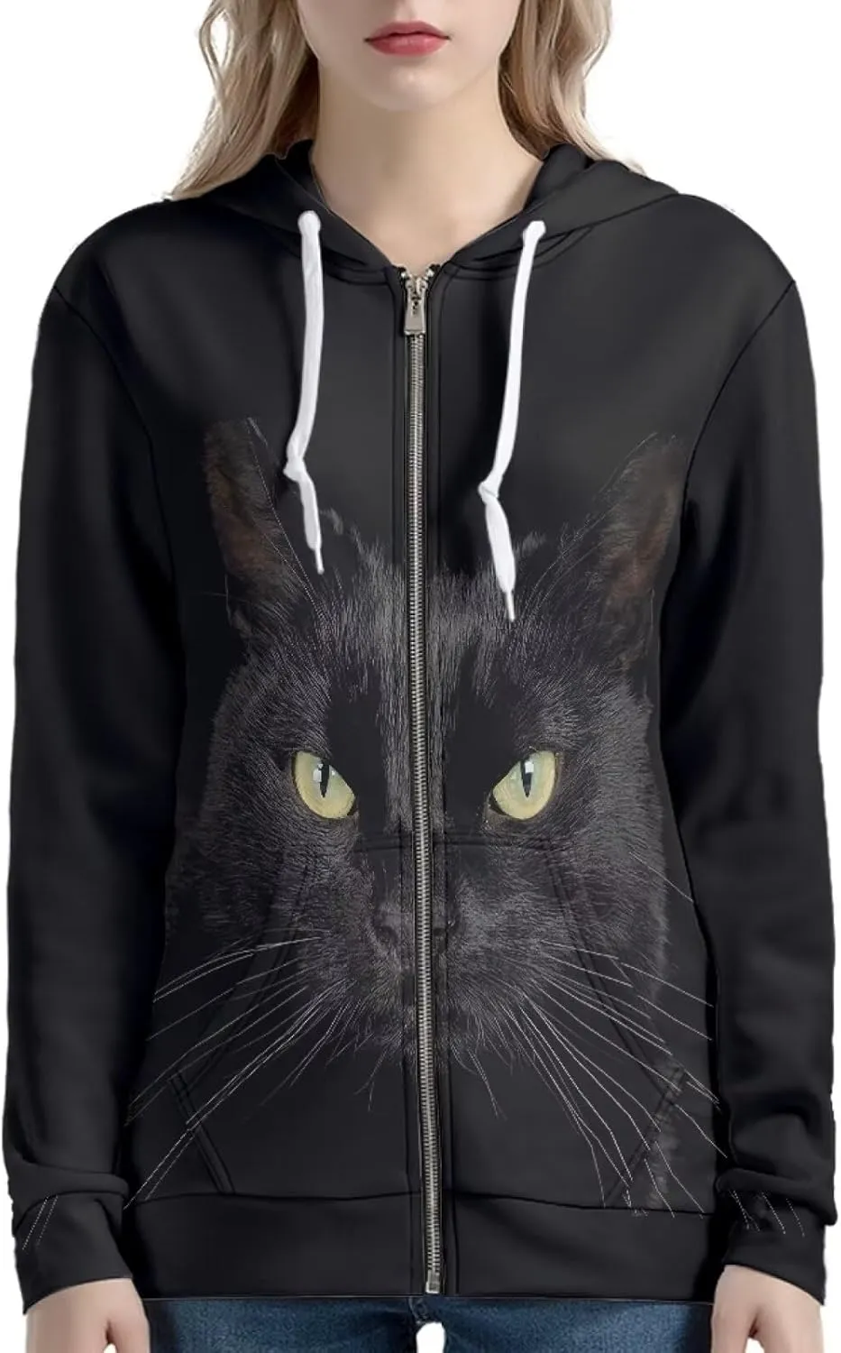 Agoviwo Cute Graphic Hoodie with Zipper Pockets for Women Y2k Thin Tunic Hoodie Long Sleeve Hoodie for Spring