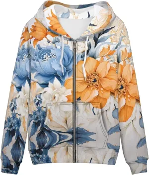 Agoviwo Cute Graphic Hoodie with Zipper Pockets for Women Y2k Thin Tunic Hoodie Long Sleeve Hoodie for Spring