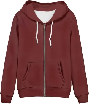 Agoviwo Cute Graphic Hoodies with Zipper for Women Long Sleeve Sweatshirt Jackets for Tavel, Hiking, Workout