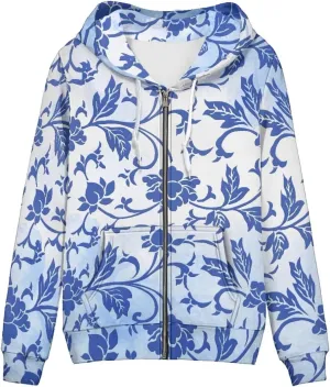 Agoviwo Cute Graphic Hoodies with Zipper for Women Long Sleeve Sweatshirt Jackets for Tavel, Hiking, Workout