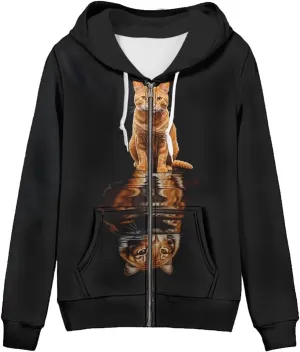 Agoviwo Cute Graphic Hoodies with Zipper for Women Long Sleeve Sweatshirt Jackets for Tavel, Hiking, Workout