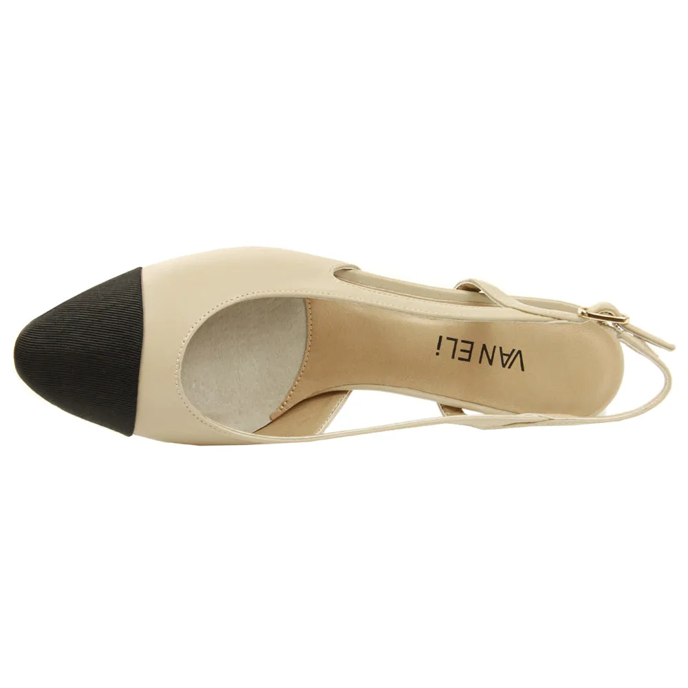 Aliz Round Toe Slingback Pumps