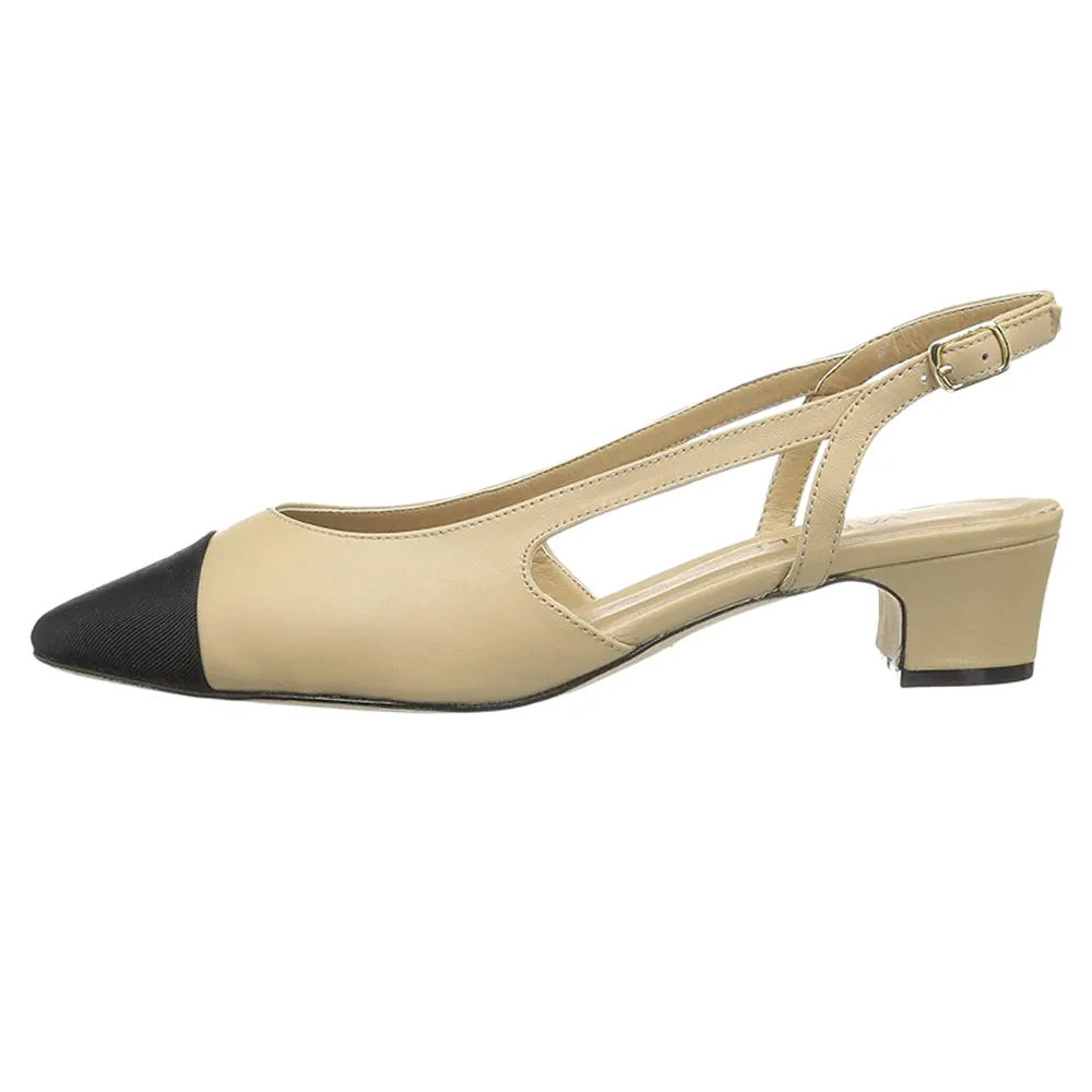 Aliz Round Toe Slingback Pumps