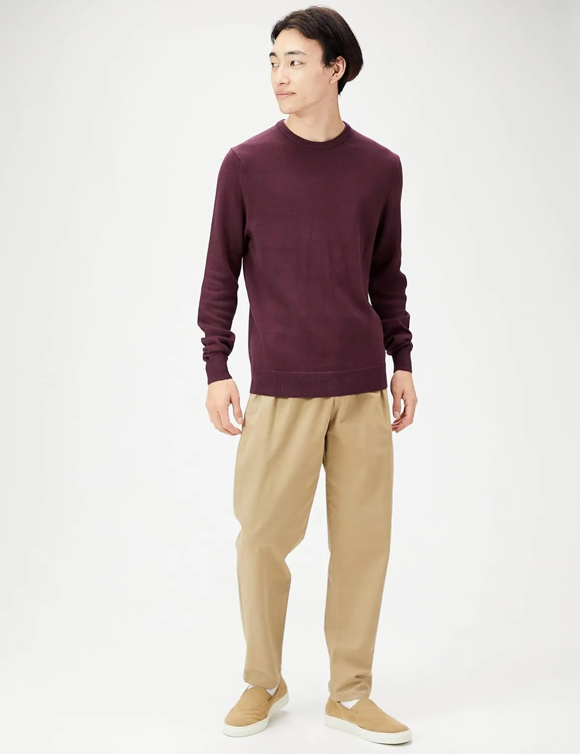 Amazon Essentials Men's Crewneck Sweater, 100% Cotton, Big & Tall Options Available