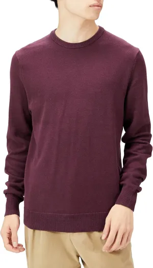 Amazon Essentials Men's Crewneck Sweater, 100% Cotton, Big & Tall Options Available