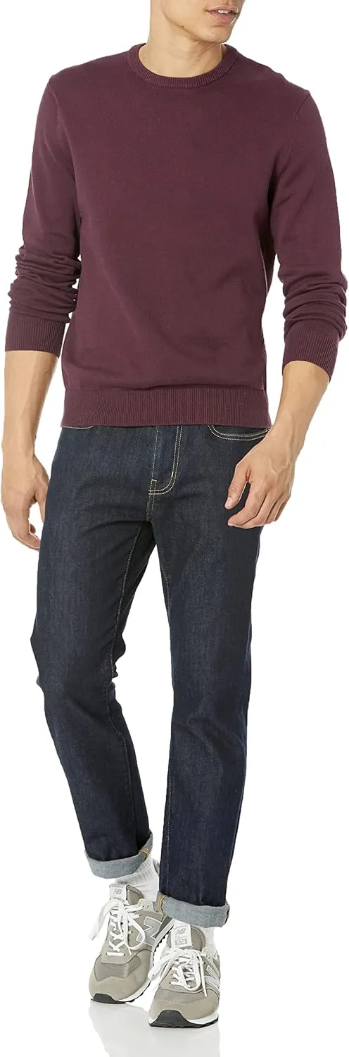 Amazon Essentials Men's Crewneck Sweater, 100% Cotton, Big & Tall Options Available