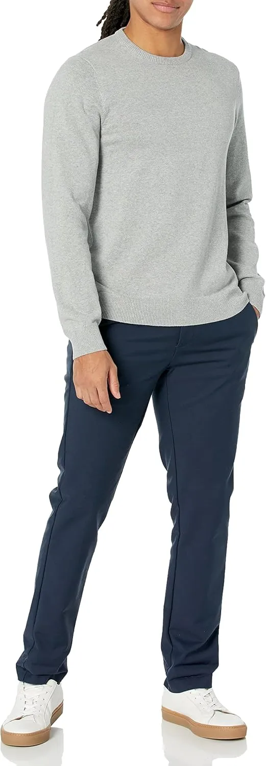 Amazon Essentials Men's Crewneck Sweater, 100% Cotton, Big & Tall Options Available