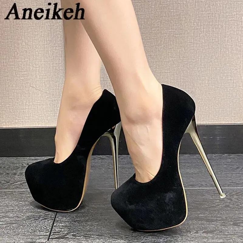 Aneikeh Flock Super High Heels