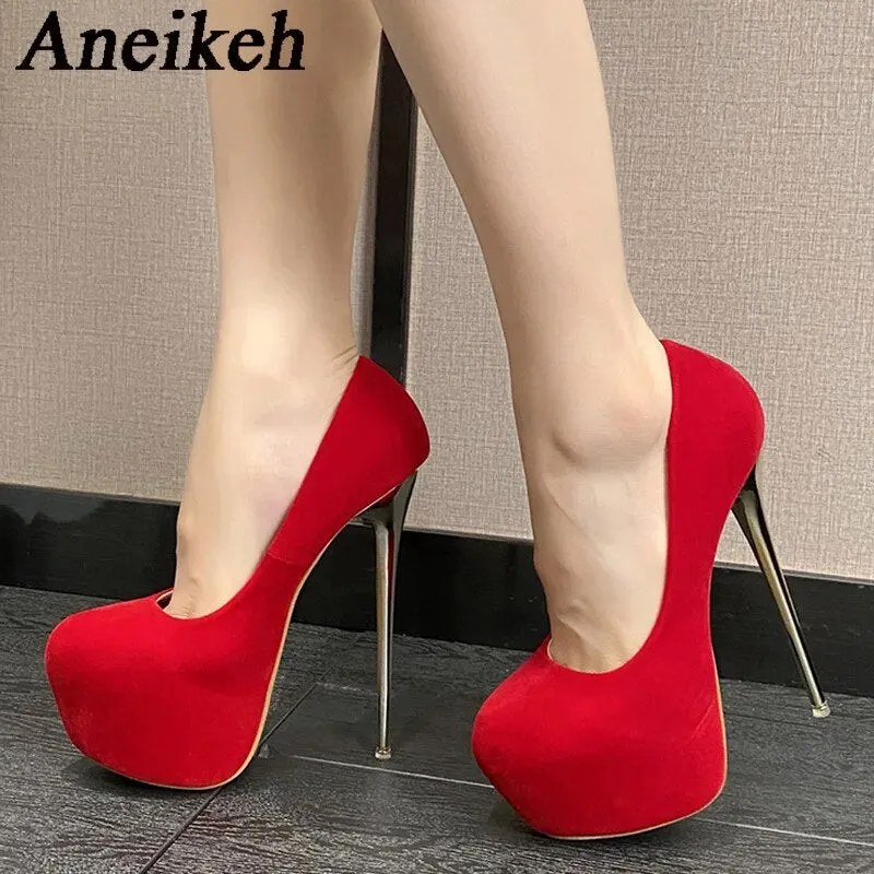 Aneikeh Flock Super High Heels