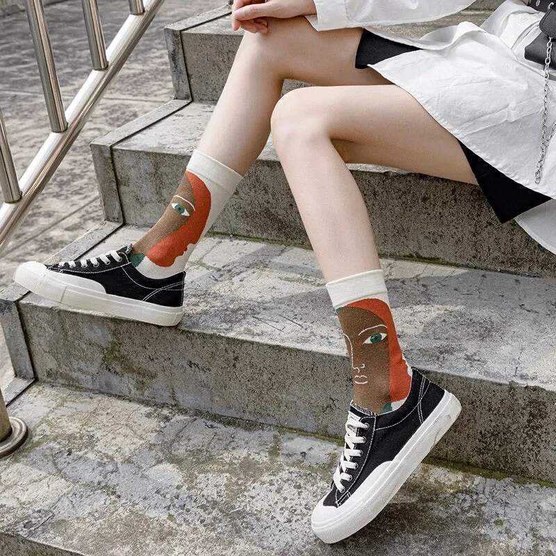 Anysox 5 Pairs Rosewood Size 5-9 Fashion Socks High-Quality Office Sports Business Long Socks Cotton Solid Colors Skateboard Knitted Casual