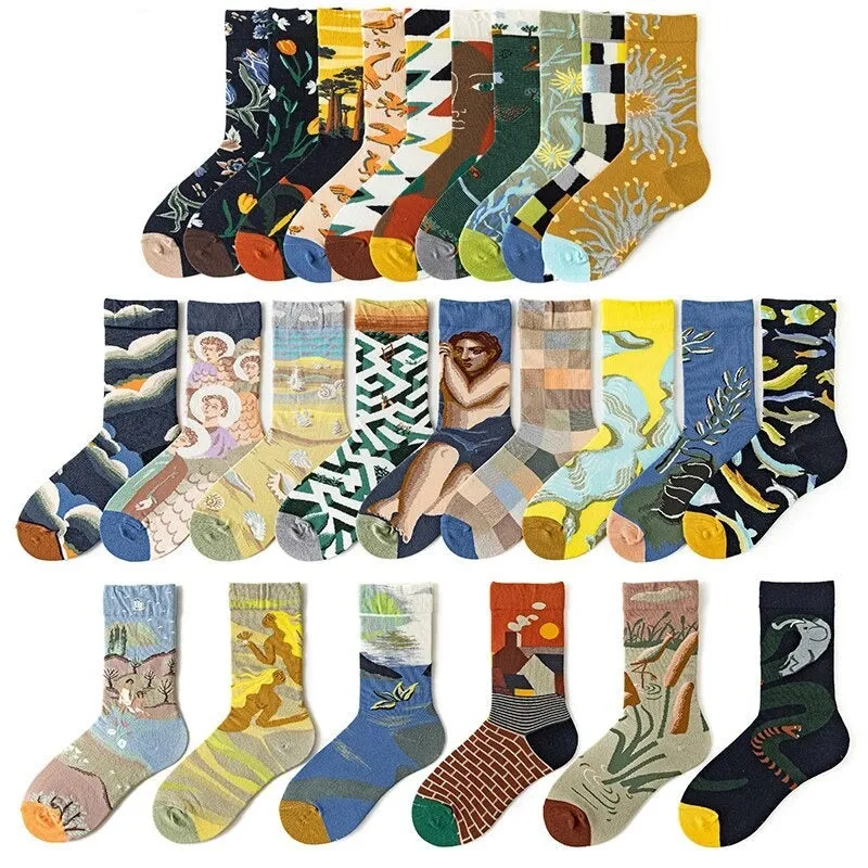 Anysox 5 Pairs Rosewood Size 5-9 Fashion Socks High-Quality Office Sports Business Long Socks Cotton Solid Colors Skateboard Knitted Casual