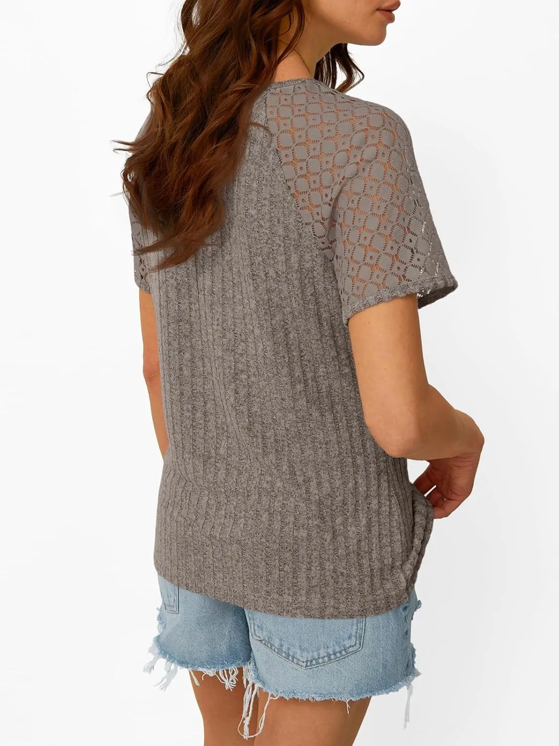 AUTOMET Womens Short Sleeve Sweater Crewneck Business Tops Dressy Casual Shirts Trendy Tunic Summer Clothes 2025