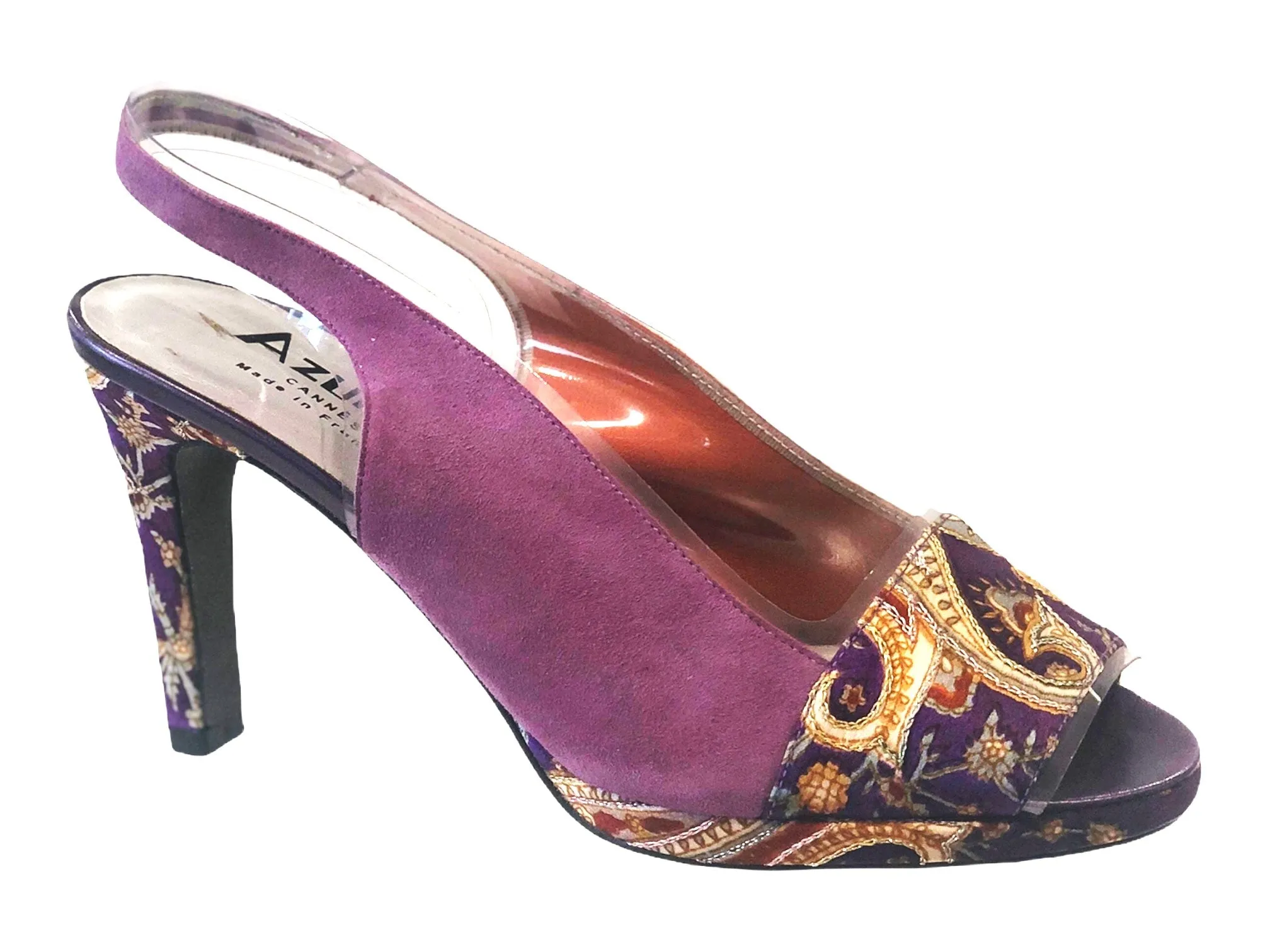 Azuree Marco 95PC Purple, Orange & Multi Leather / Synthetic Low Mid Heels