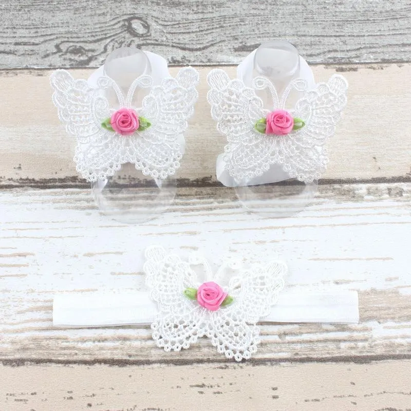 Baby Girl Flower Headband & Foot Accessories Set
