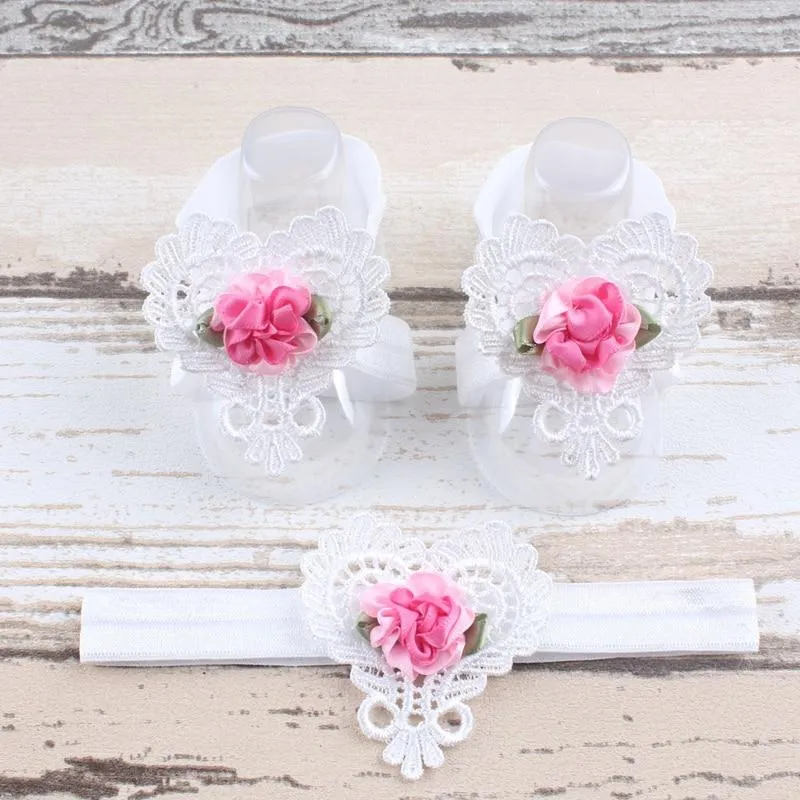 Baby Girl Flower Headband & Foot Accessories Set