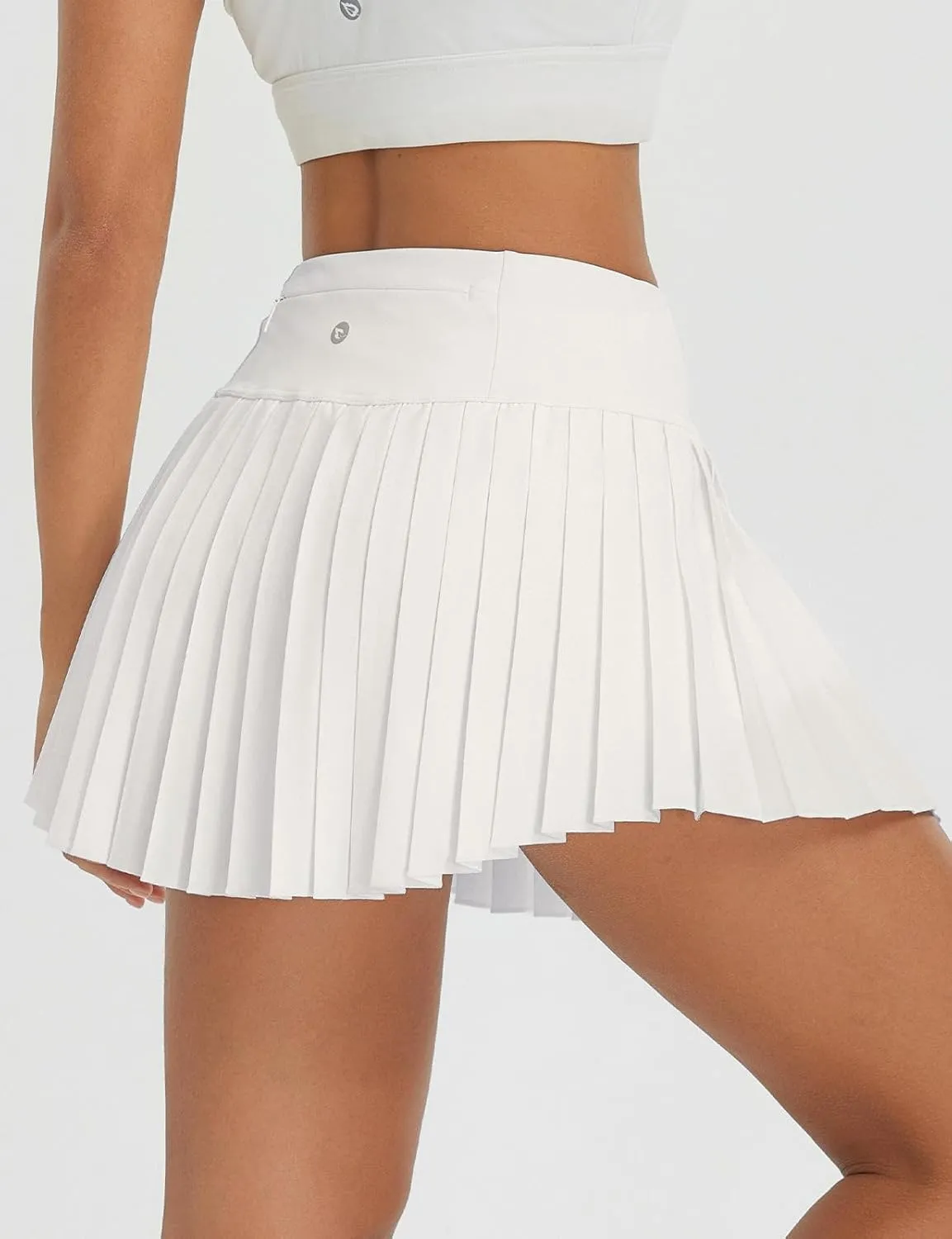 baleaf Pleated Tennis Skirt for Women with Shorts High Waisted Lightweight Athletic Golf Skort Skirts Zipper Pockets
