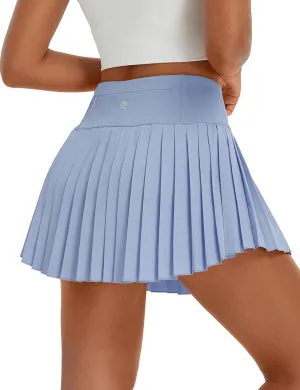baleaf Pleated Tennis Skirt for Women with Shorts High Waisted Lightweight Athletic Golf Skort Skirts Zipper Pockets