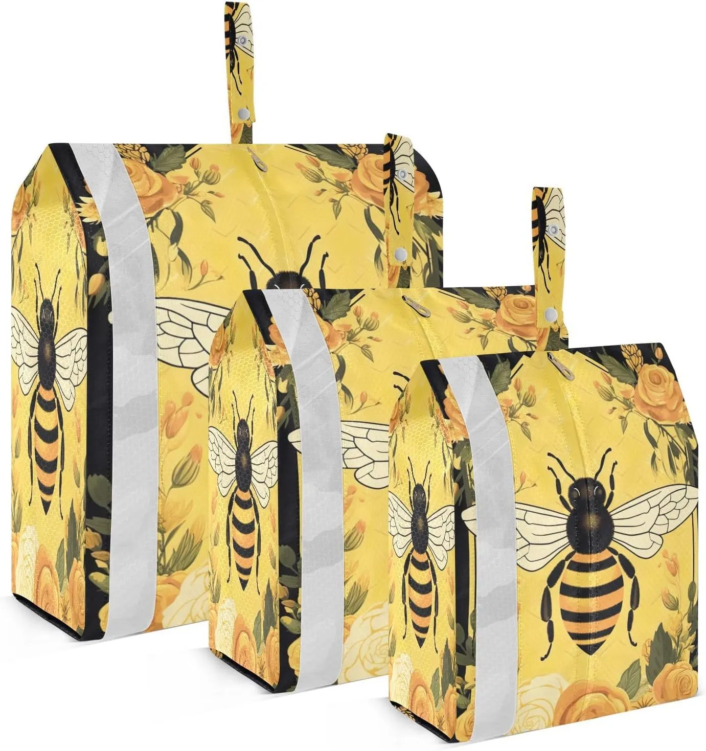 Bee Yellow Flowers Packing Cubes for Travel 3 Set Travel Organizer Bags Suitcase Organizer for Carry On