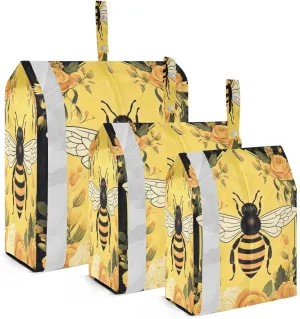 Bee Yellow Flowers Packing Cubes for Travel 3 Set Travel Organizer Bags Suitcase Organizer for Carry On