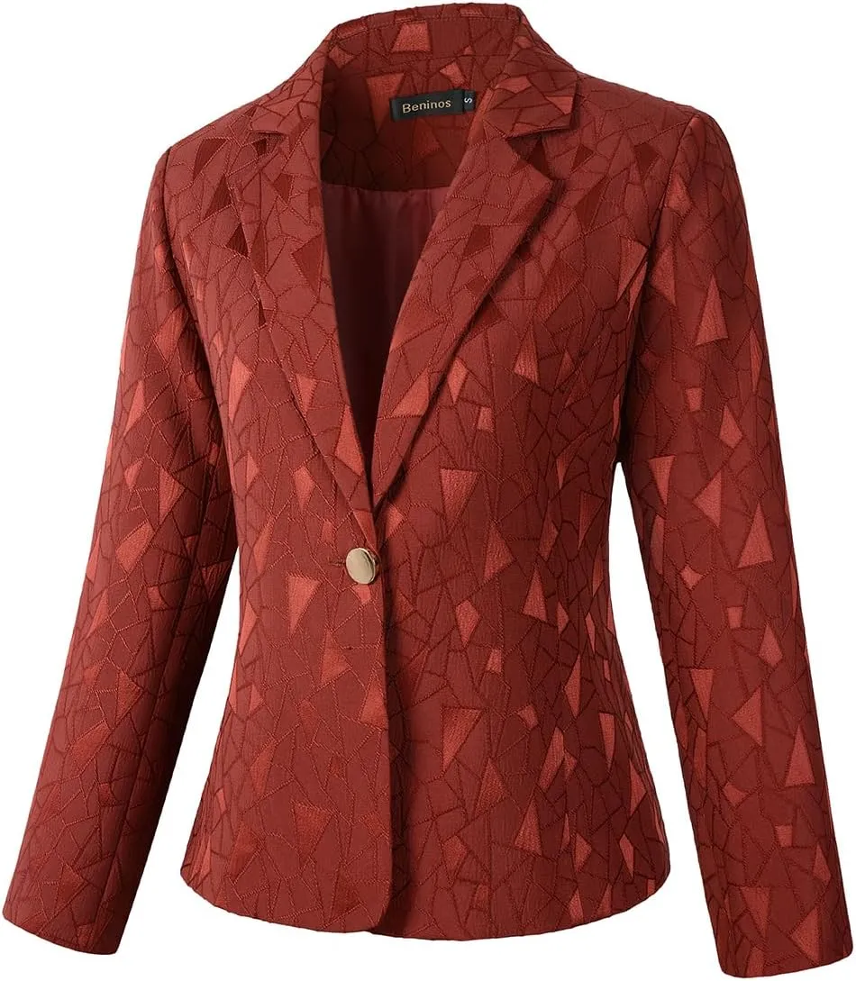 Beninos Womens 3/4 Sleeve Lightweight Office Work Suit Jacket Blazer