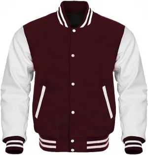 Bitling Varsity Letterman Baseball Bomber Jackets Genuine Leather Sleeves & Multi Wool Color Options