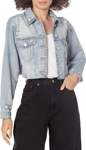 [BLANKNYC] womens Luxury Clothing Denim Trucker Jacket