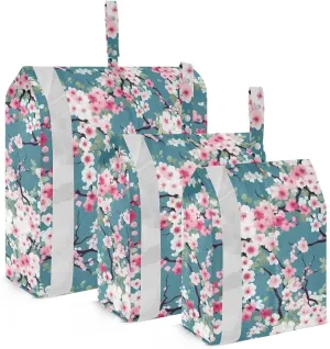 Blue Cherry Blossoms Packing Cubes for Travel 3 Set Compression Packing Bags Luggage Bags for Suitcases
