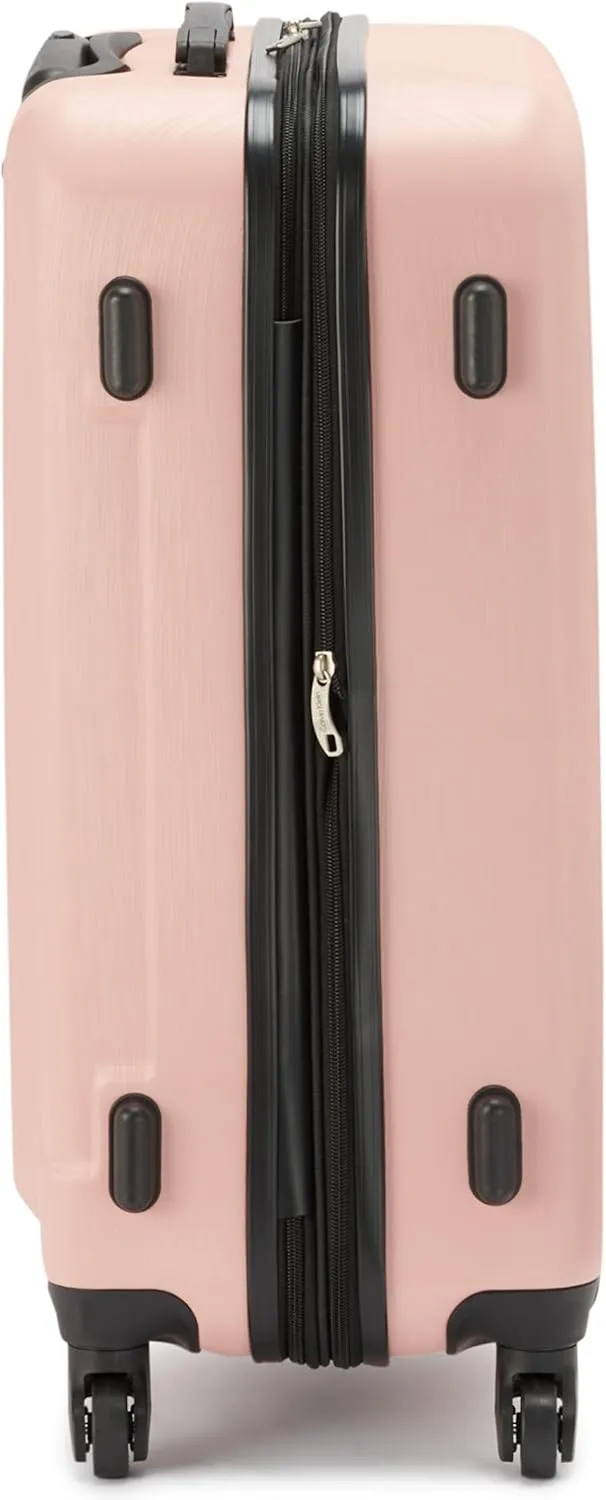 Calvin Klein Women's Hard Side Upright Luggage Spinner Light Weight Suitcase, Mellow Rose, Medium