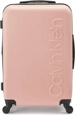 Calvin Klein Women's Hard Side Upright Luggage Spinner Light Weight Suitcase, Mellow Rose, Medium