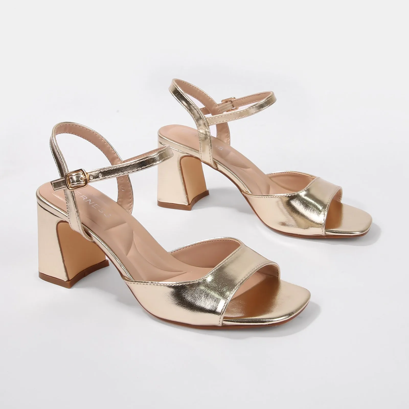 Cami Faux Leather Block Heels
