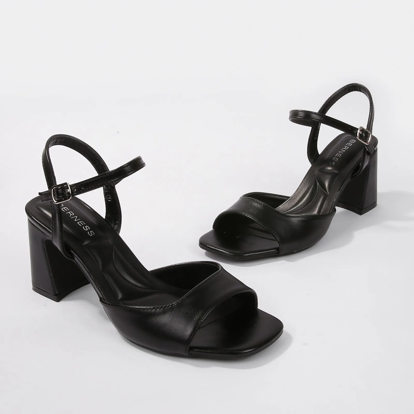 Cami Faux Leather Block Heels