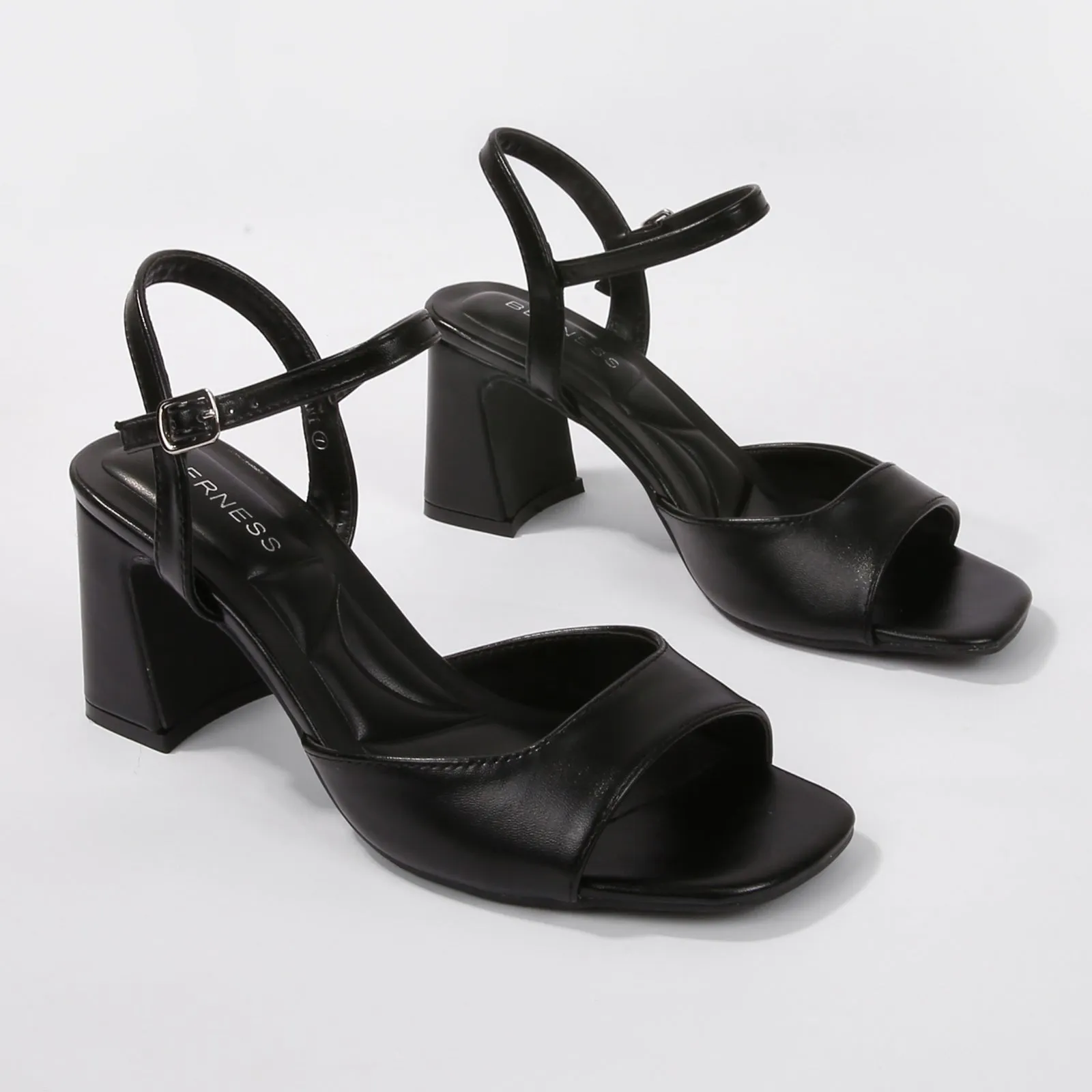 Cami Faux Leather Block Heels
