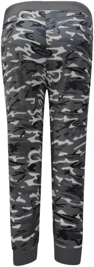 Camo Print Capri Pants for Women High Waist Casual Drawstring Trousers Workout Athletic Running Capri Leggings