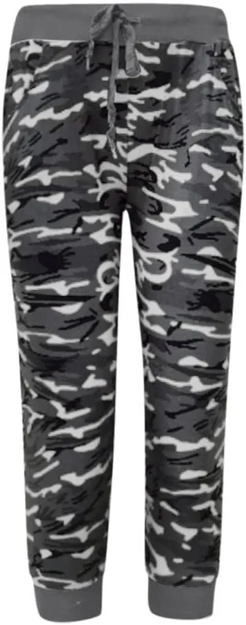 Camo Print Capri Pants for Women High Waist Casual Drawstring Trousers Workout Athletic Running Capri Leggings