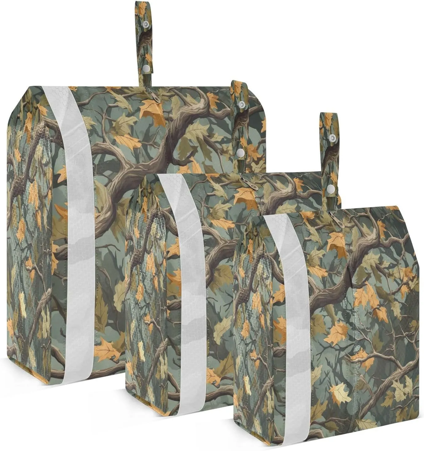 Camouflage Branches Leave Packing Cubes for Travel 3 Set Compression Bags Suitcase Organizer for Carry On Suitcases