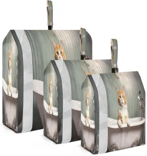 Cat in Bathtub Packing Cubes for Travel 3 Set Packing Travel Organizer Cubes Luggage Accessories for Packing Compression