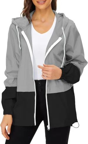 Century Star Packable Rain Jackets for Women Waterproof Lightweight Raincoat with Hood Windbreaker Jacket Women Rain Coats