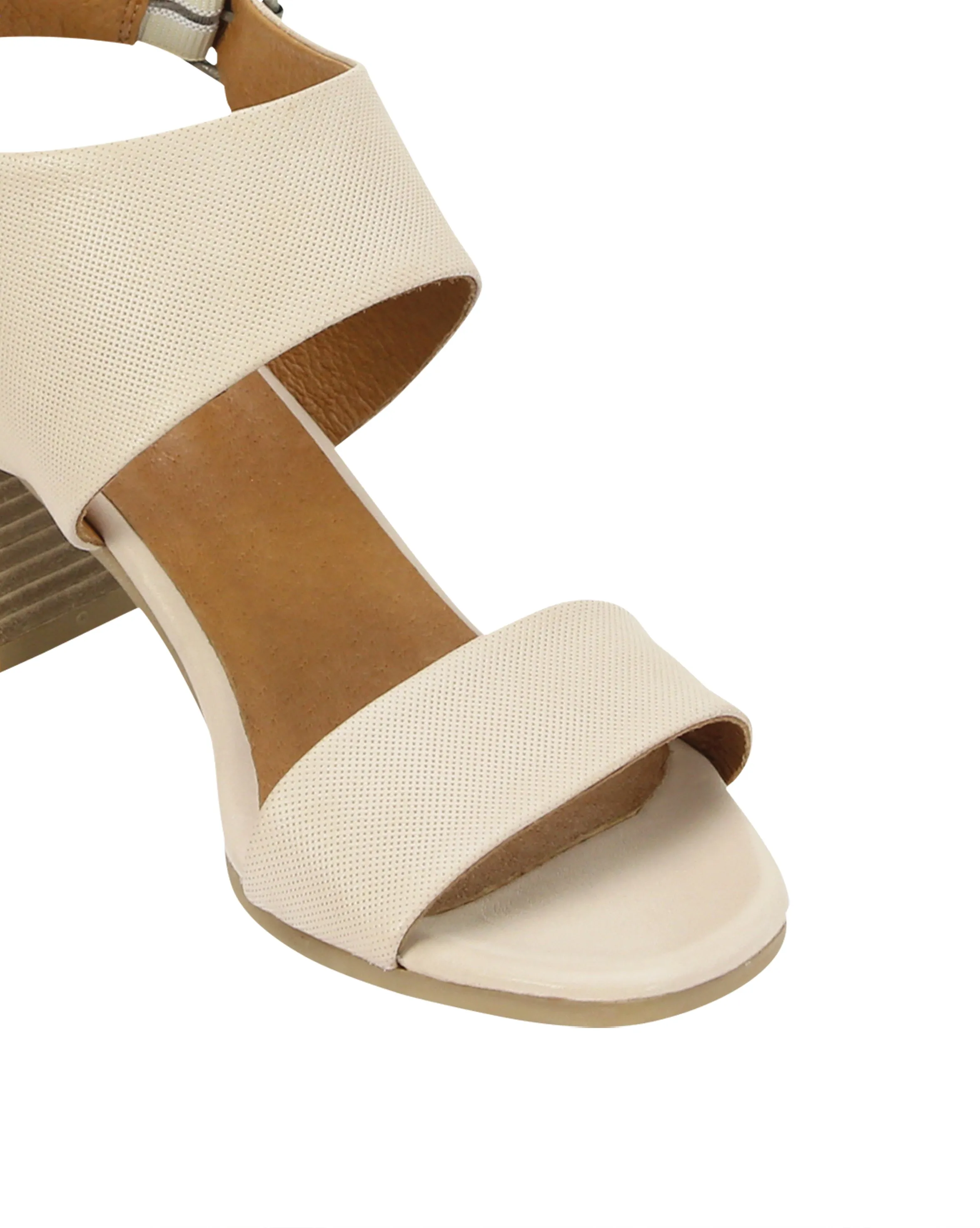 CHECCA LEATHER SLING BACK SANDALS