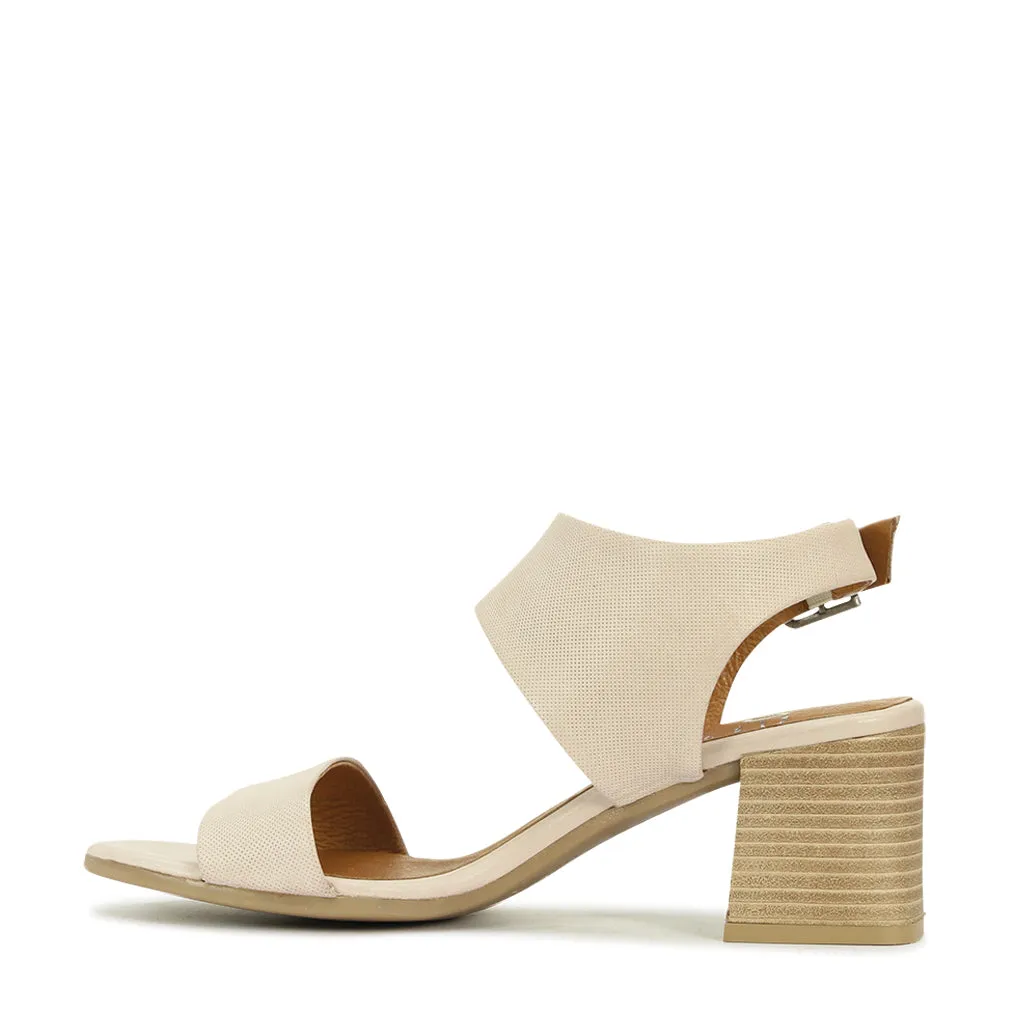 CHECCA LEATHER SLING BACK SANDALS