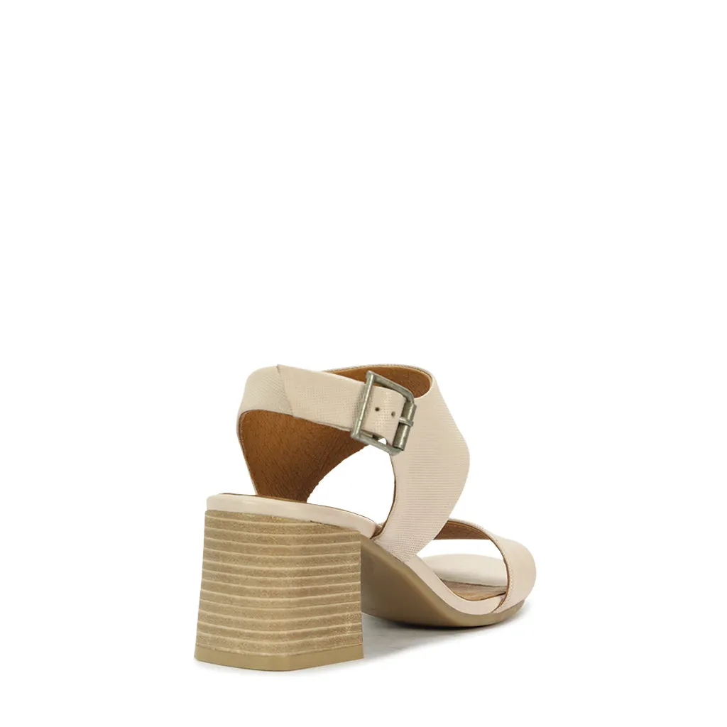CHECCA LEATHER SLING BACK SANDALS